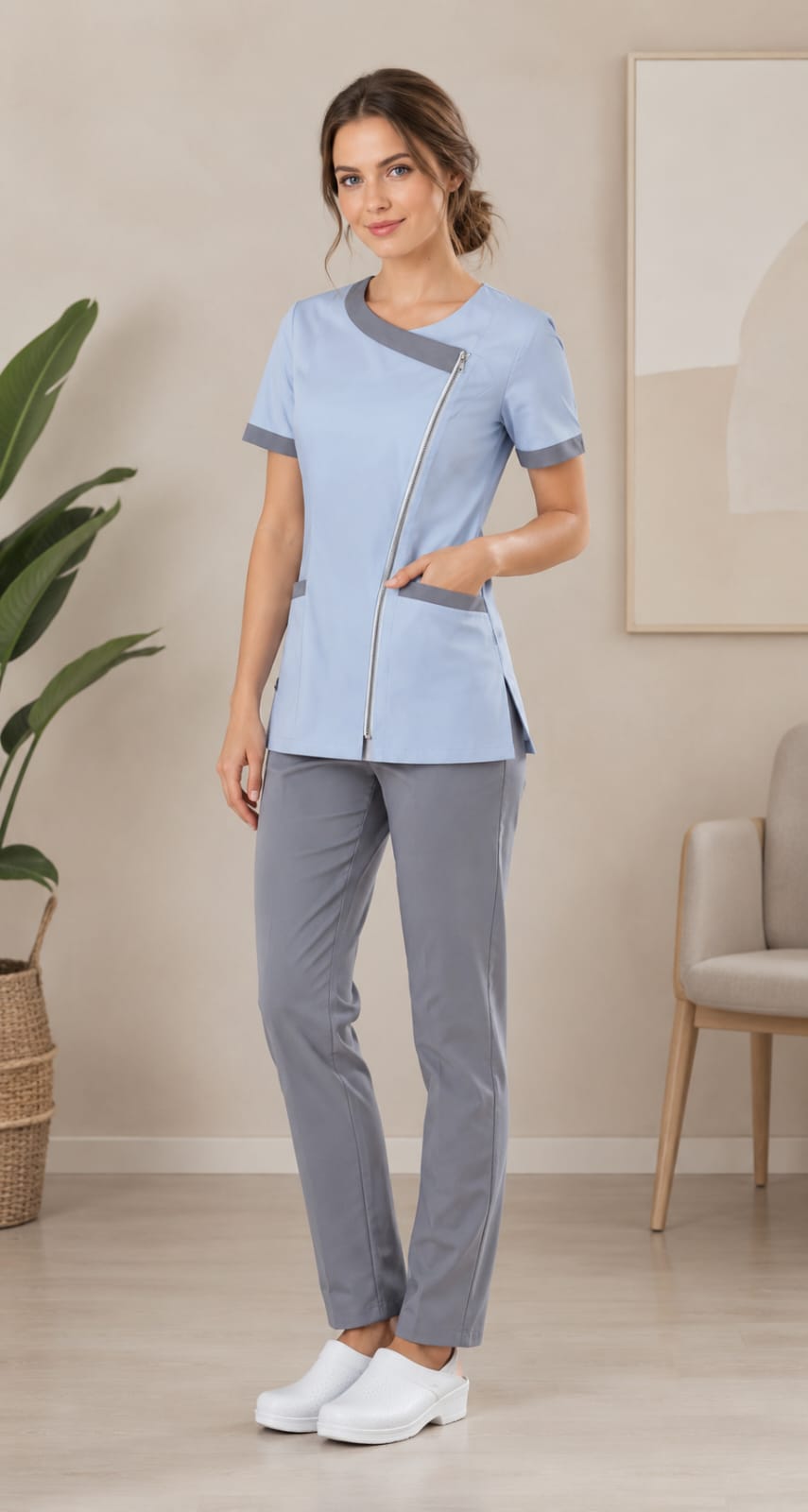 Modern spa therapist workwear uniform
